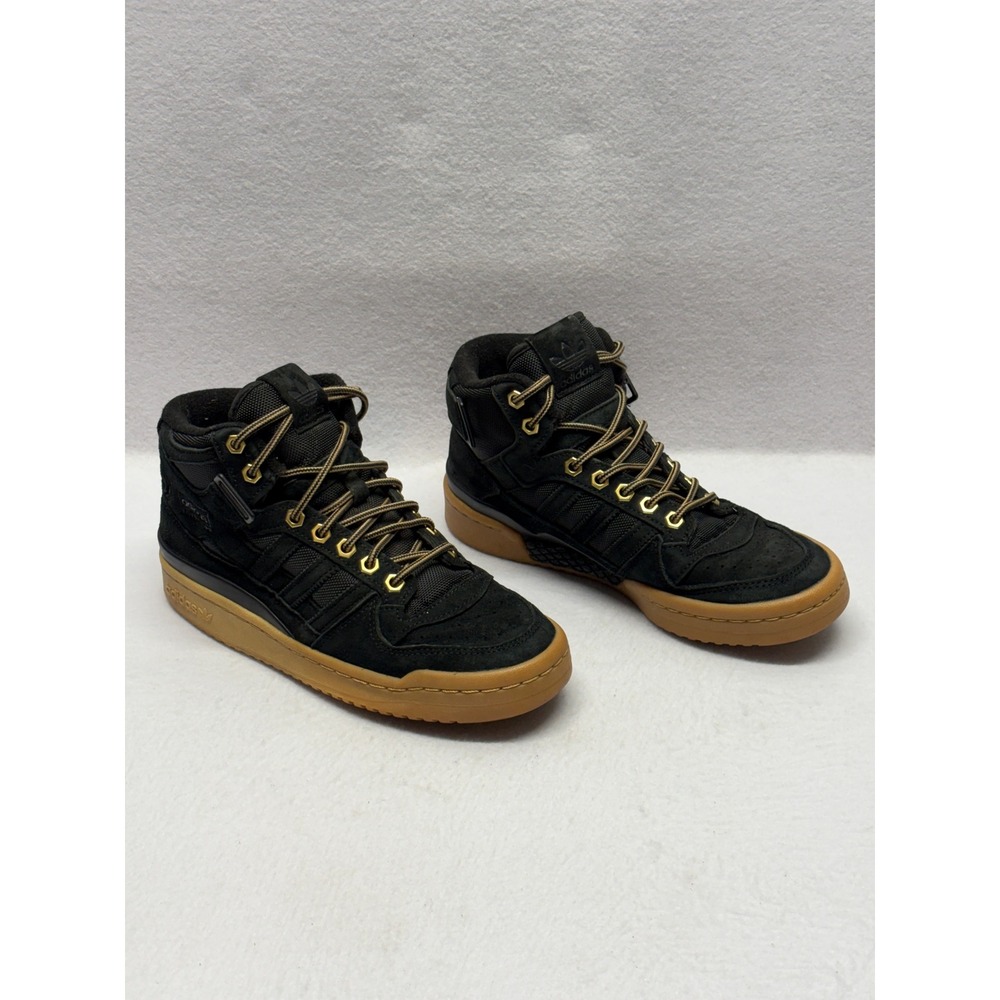Adidas Forum Mid Black Gum Suede Sneakers GV9218 Mens Size 6 Womens 7.5